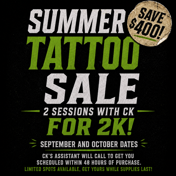 Two 6 hour tattoo sessions with C.K.