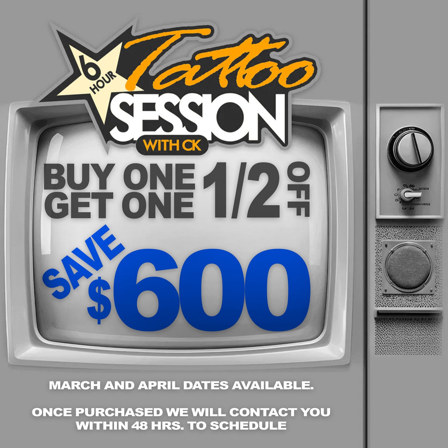 BUY ONE GET ONE 1/2 OFF - 2 SESSIONS WITH CK